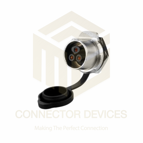 LP20 20A 3Pin Female Socket IP67 Waterproof Power Connector Panel Mount Metal Shell Solder Terminal