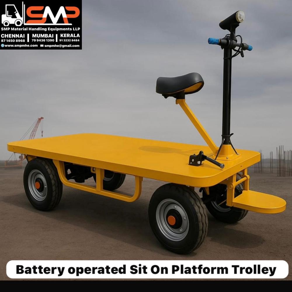 BATTERY OPERATED SIT ON PLATFORM TROLLEY