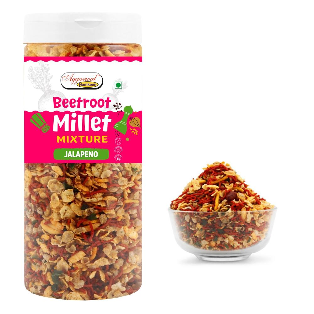 Beetroot Millet Mixture Jalapeno - Vegan-friendly Beetroot Snacks, Spicy Flavor, 6 Months Shelf Life | Ideal For Snacking, Gifting, Party Use