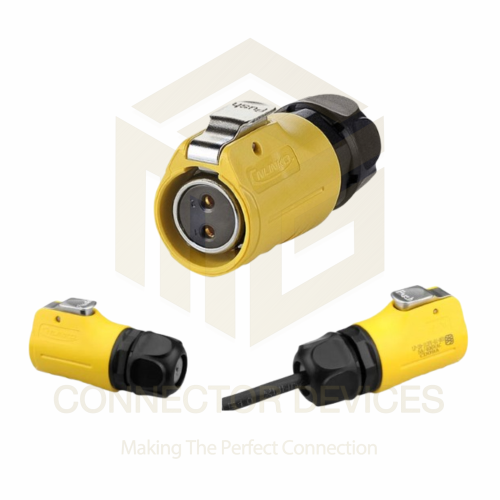 LP20 500V 20A 2Pin Female Plug IP67 Waterproof Power Connector Plastic+Metal Shell Solder Terminal