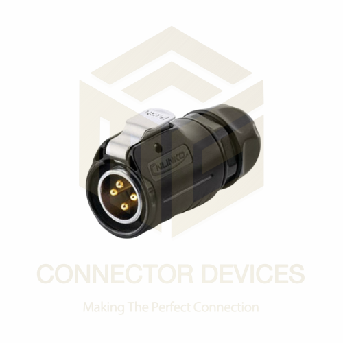 LP20 500V 20A 4Pin Male Plug IP67 Waterproof Power Connector Plastic+Metal Shell Solder Terminal