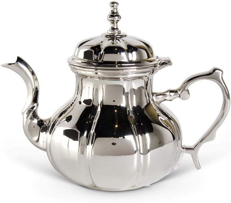 8 Inch Nickel Plated Queen S Teapot - Color: Silver