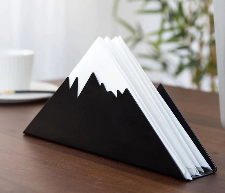 Black Napkin Holder - Design: Plain