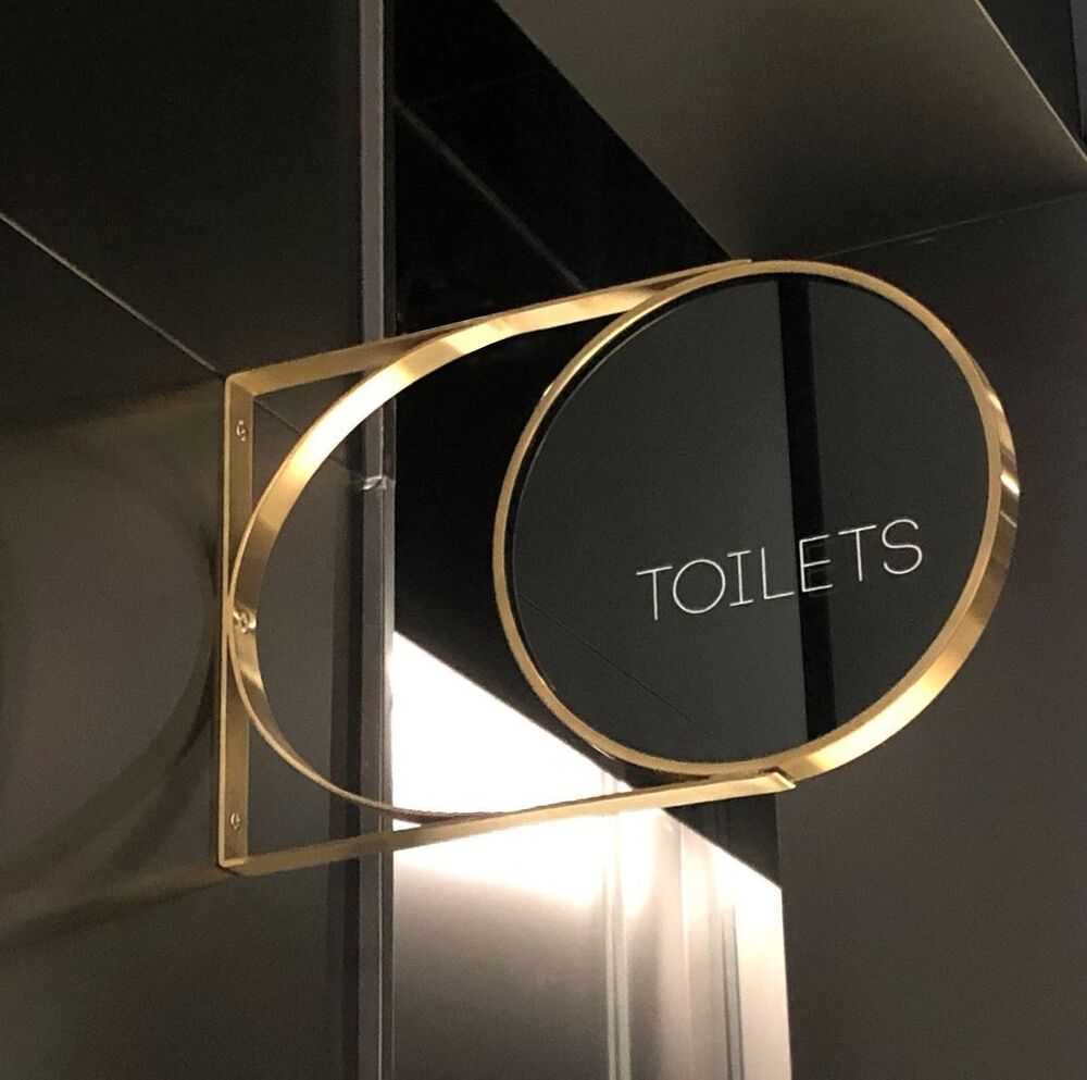 Brass Look Sign Board - Design Type: Modern