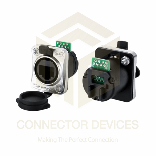 YT RJ45 Connector with PCB Cat6A IP67 Waterproof Female Socket Ethernet Connector Panel Mount
