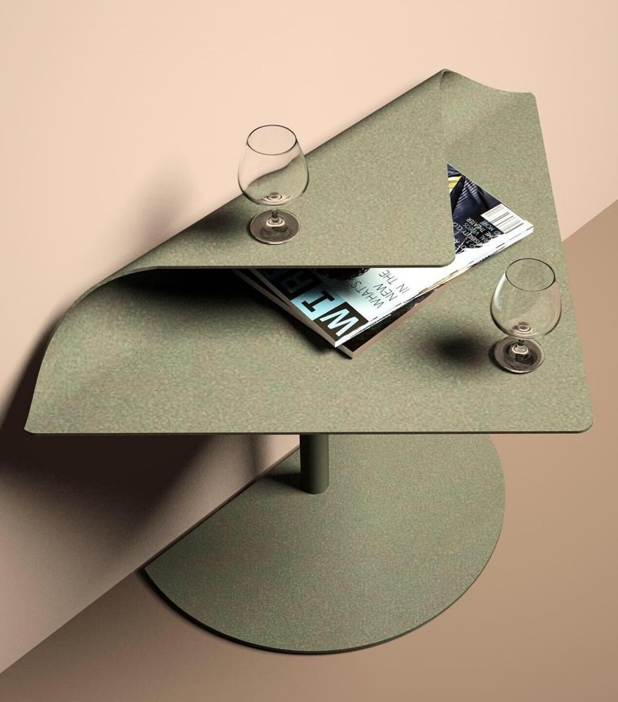 Green Triangle Side Table - Design: Modern