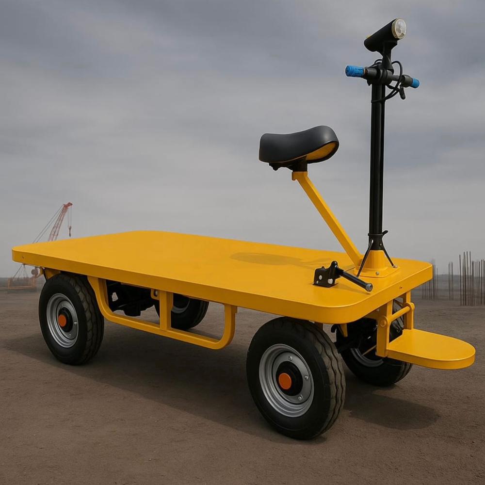 Fully Electrical Sit On Platform Trolley - Color: Yellow & Black