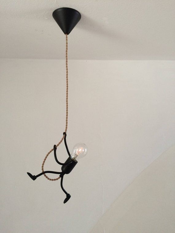 Mr Bright On A Rope Light - Color: Brown & Black