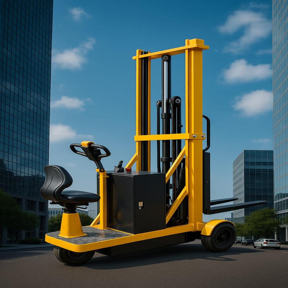Fully Electrical Sit On Stacker - Color: Yellow & Black
