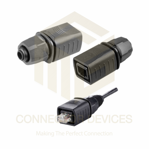 YT-RJ45 IP67 Waterproof Male Plug Ethernet Connector Panel Mount Shield