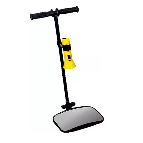 Sundigital 3 Ft Vehicular Search Mirror With 2Ft X 1 Ft Mirror And 2 Cell Torch - Color: Black