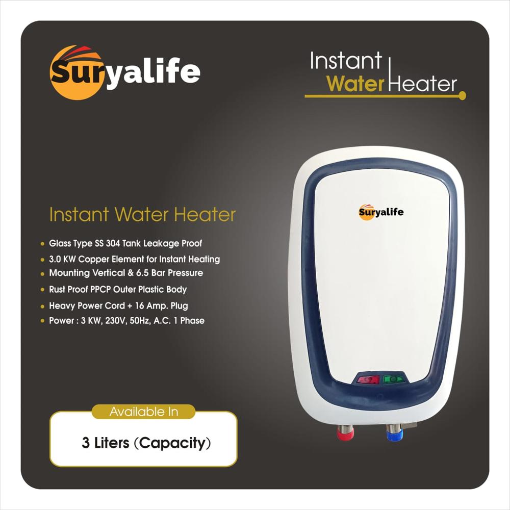 Electric Geyser Instant 3 Liter - Application: Residential & Bathroom