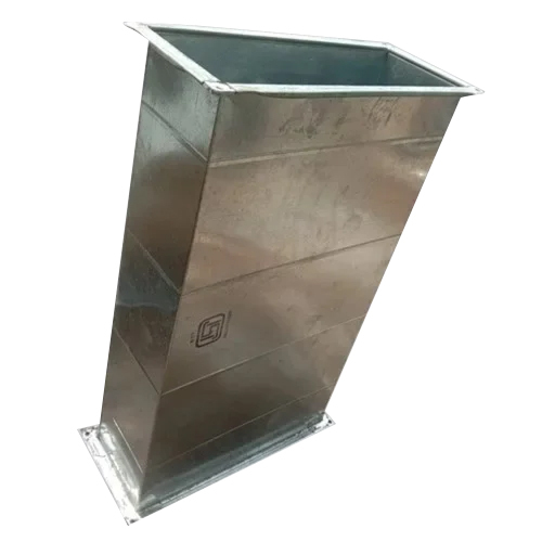 Rectangular Stainless Steel Air Duct - Color: Silver