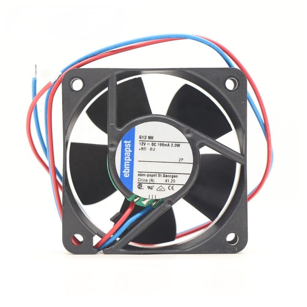 ebmpapst 612NH 6cm 12V DC 1.8W 43m3/h 5600rpm 60x60x25mm 6025 Ball Bearing Chassis Cabinet Axial Cooling Fan