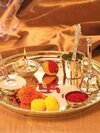 Brass Pooja Thali  Set - Shape: Round / Traditional