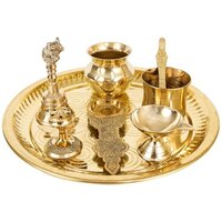 Brass Pooja Thali  Set - Material: Metal