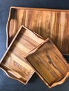 Wooden Tray Set - Color: Natural Brown