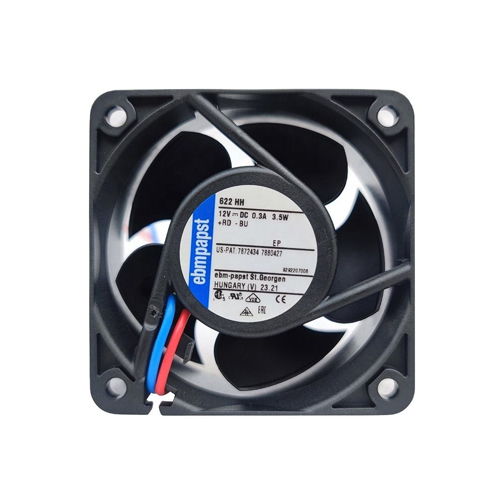 ebmpapst 622HH 60 X60x 25mm 12 V DC 56m3/h 8200rpm 12V DC 0.295A 3.5W High End Equipment Inverter Axial Cooling Fan