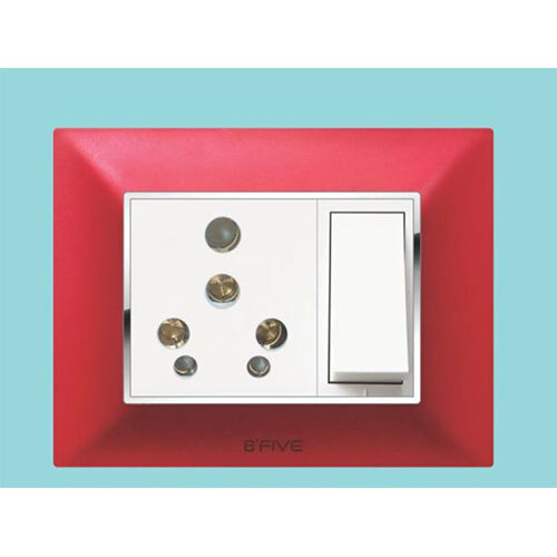 Switch Plate | Dazzling Red Modular Plates Basic Design - Application: Electrical Installations