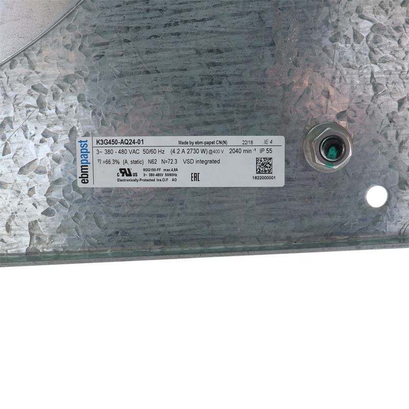 ebmpapst K3G450-AQ24-01 M3G150-F 450mm 2040RPM 2730W Air Handling Unit Fan AHU Project EC Fan Retrofit Centrifugal Cooling Fan