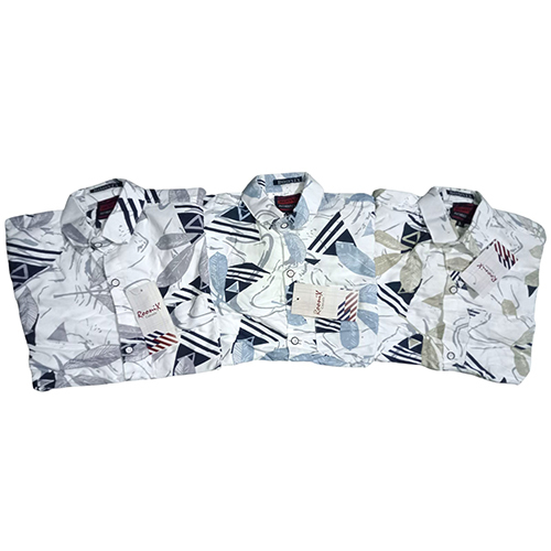 Printed Kids Shirt - Cotton Mix, Sizes 26-36 | Straight Collar, Anti-Wrinkle, Breathable, No Fade, Washable, Full Sleeves, Trendy Style for Ages 3-10