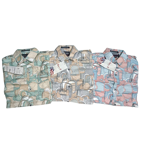 Printed Kids Shirt - Cotton Mix, Sizes 26-36 | Straight Collar, Anti-wrinkle, Breathable, No Fade, Washable, Full Sleeves, Trendy Style For Ages 3-10