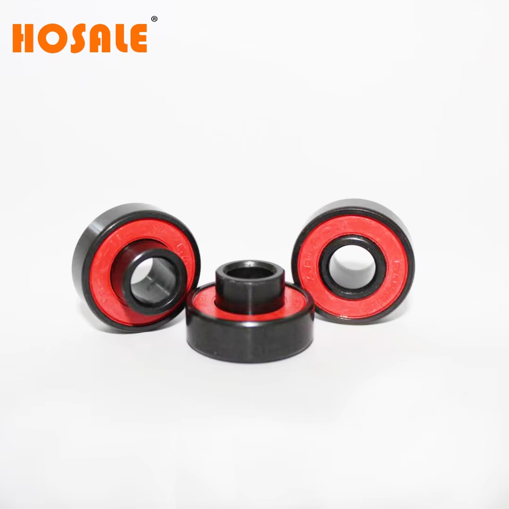 High Speed Sliding Plate Skateboard Black Bearing Red Seal  Rolamento  Lager - Height: 10 Millimeter (mm)