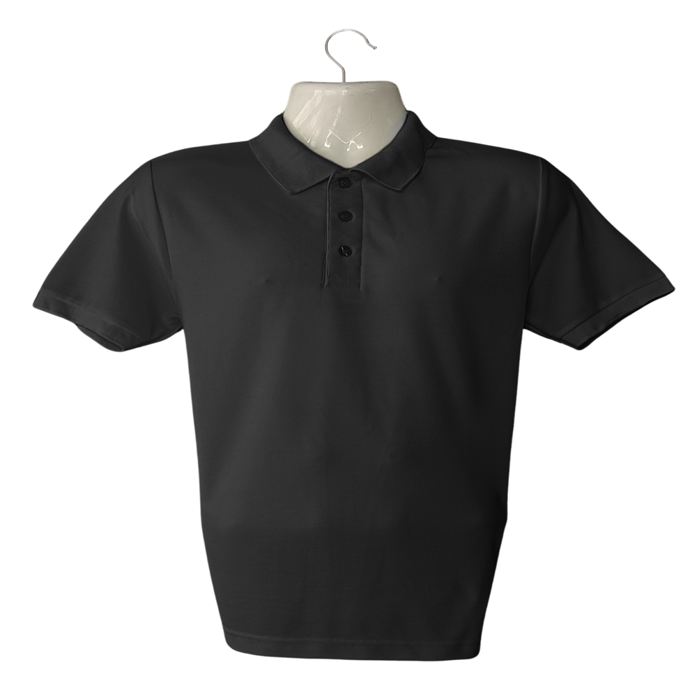 Mens Black Polo T-shirt - Design: Collar Neck