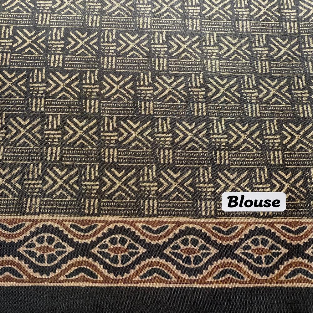 Box print silk saree