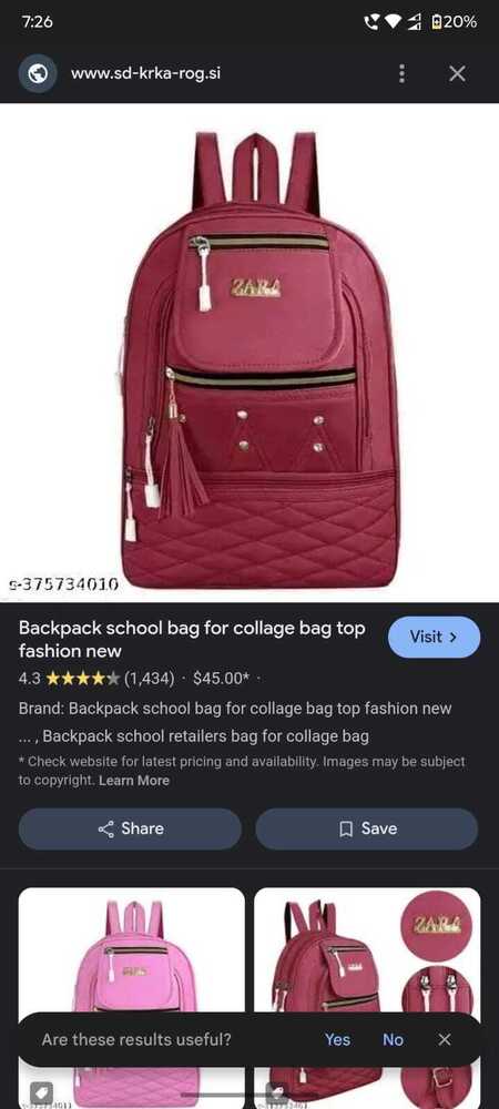 Girls back pack bags use for office, collage, job