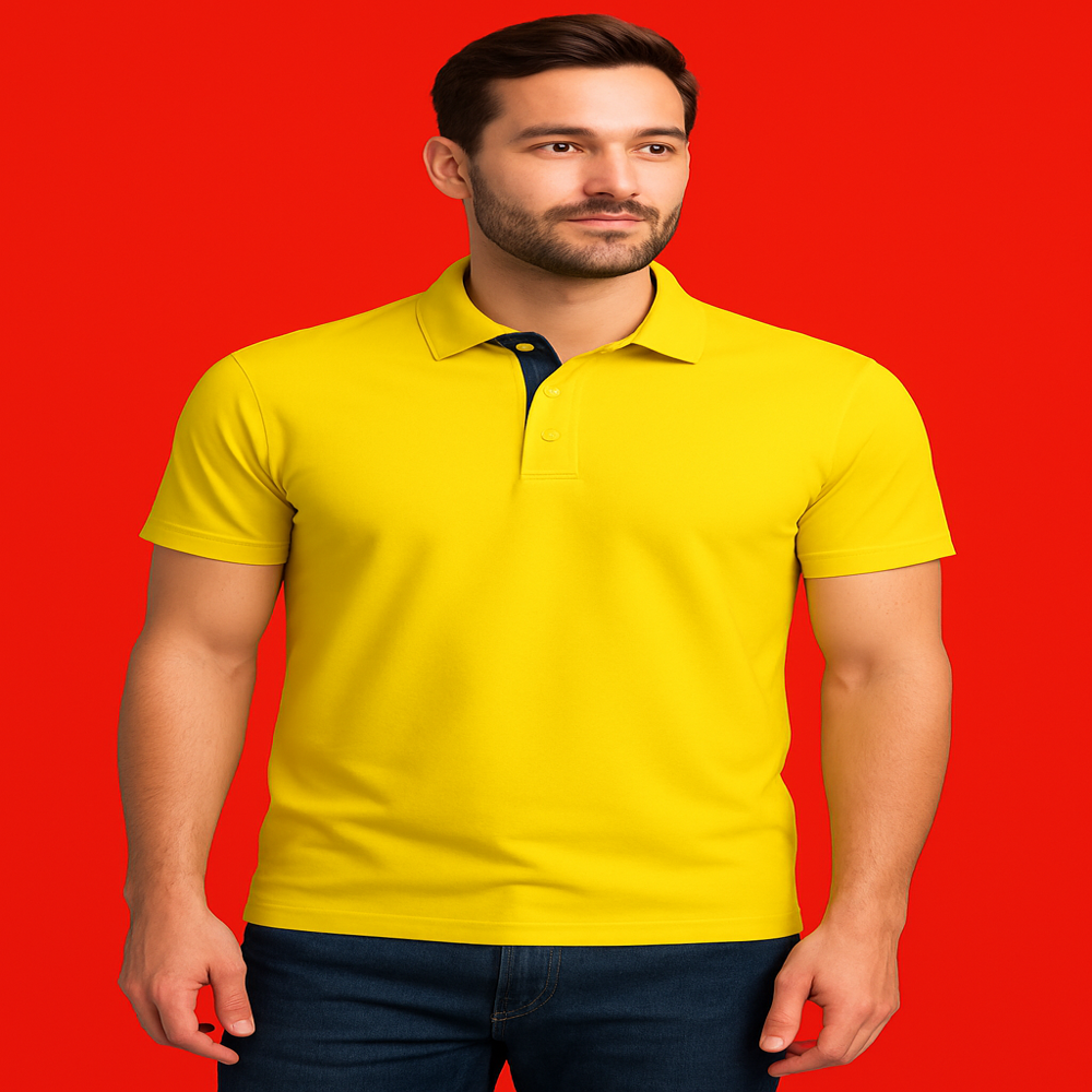 Mens Yellow Polo T-Shirt