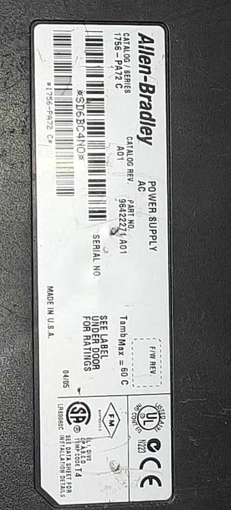 Allen Bradle 1756-pa72 - Used Condition , Industrial Automation Controller, Robust Performance, Enhanced Communication Capabilities, Reliable Operation