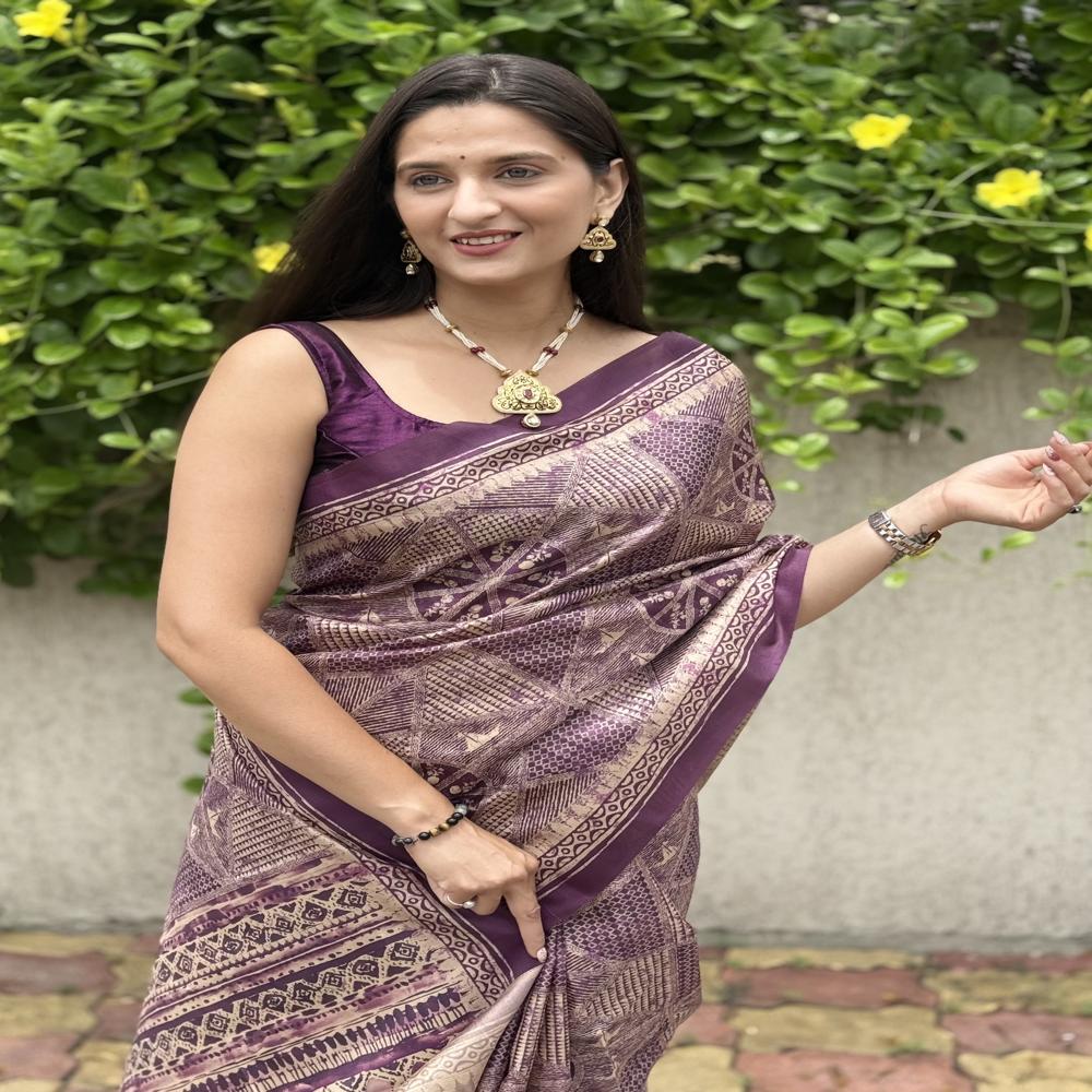 Kalamkari Print saree