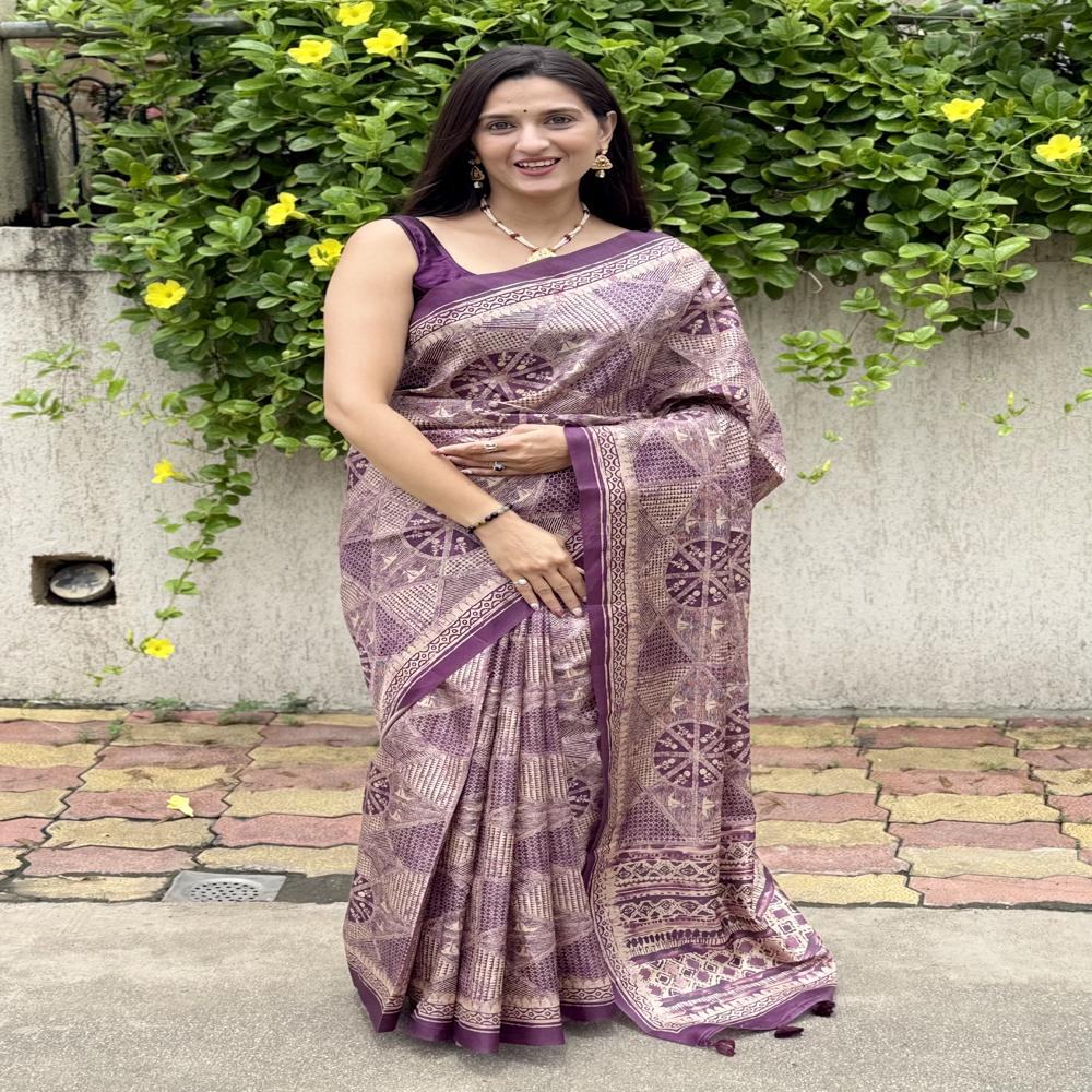 Kalamkari Print saree