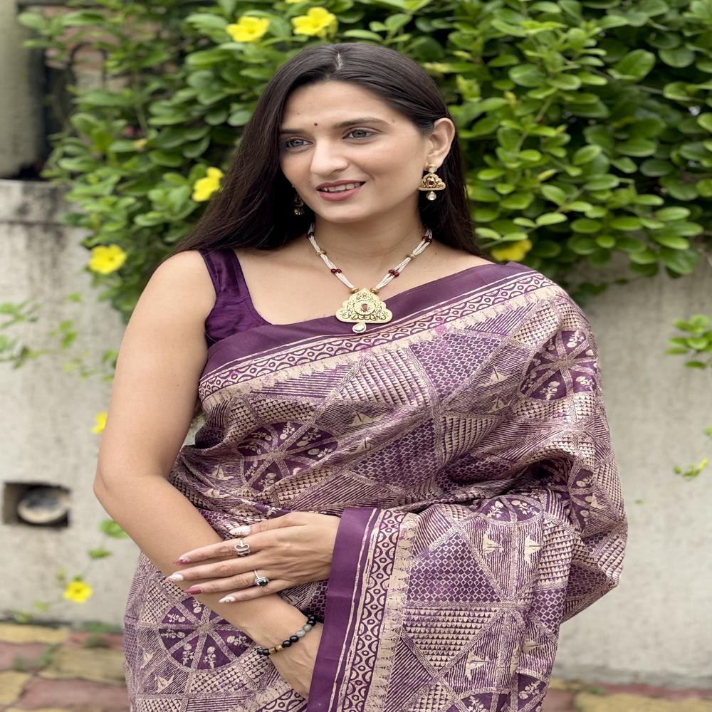 Kalamkari Print saree