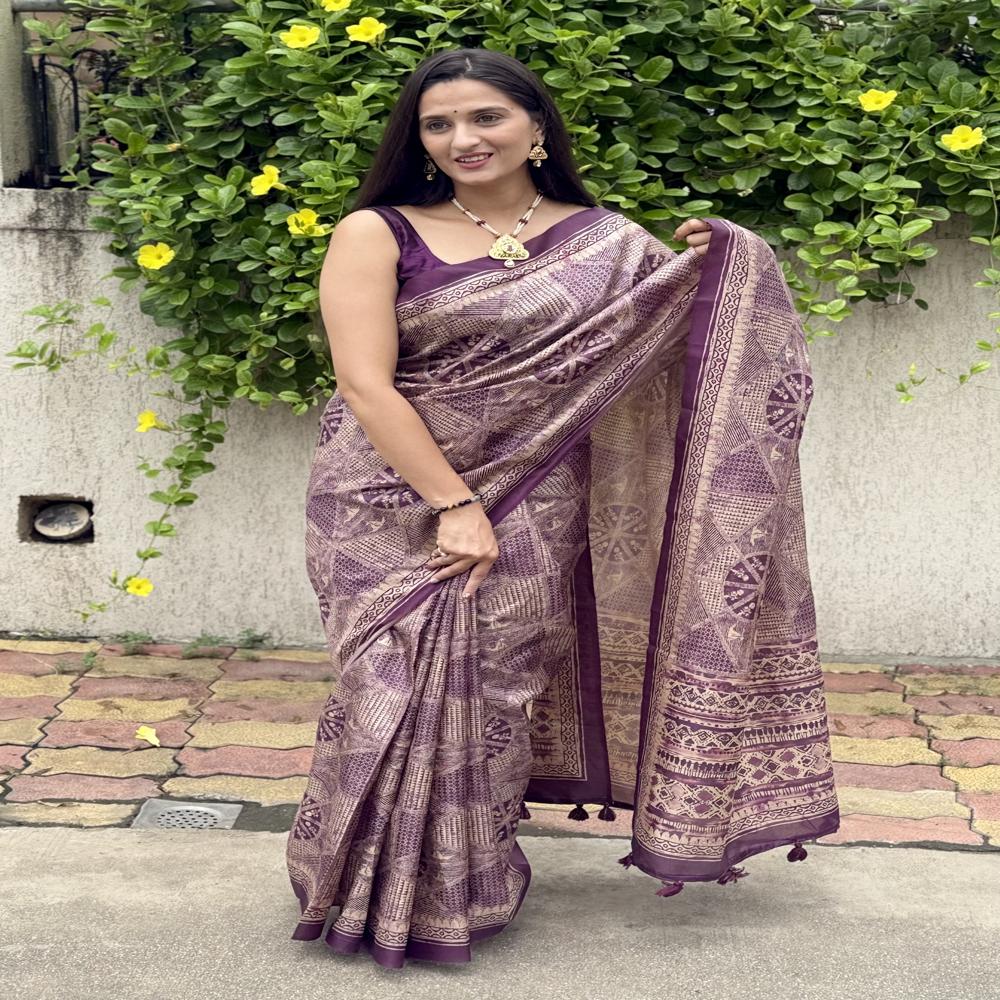 Kalamkari Print saree