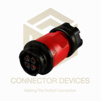 Ym20 20a 4pin Female Plug Ip68 Waterproof Power Connector Inline Solder Terminal - Nylon Pa66, 100x29mm, Black, 500v, Screw Locking, Corrosion Resistant