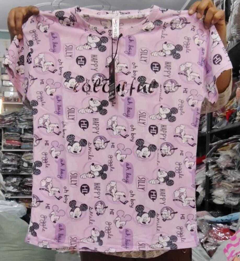 Fancy Girls T Shirt & Top Night Dress - Color: Multi Color
