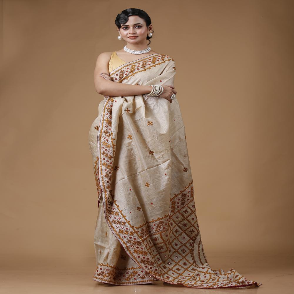 Tussar Kutch Work Saree - Design: Attractive