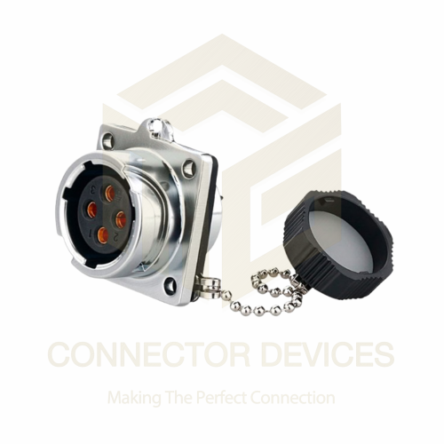 YZ20 500V 20A 4Pin Female Socket IP67 Metal Shell Waterproof Power Connector Solder Terminal