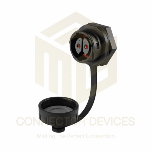 YM20 20A 2Pin Female Socket IP68 Waterproof Power Connector Panel Mount Plastic Shell Solder Terminal