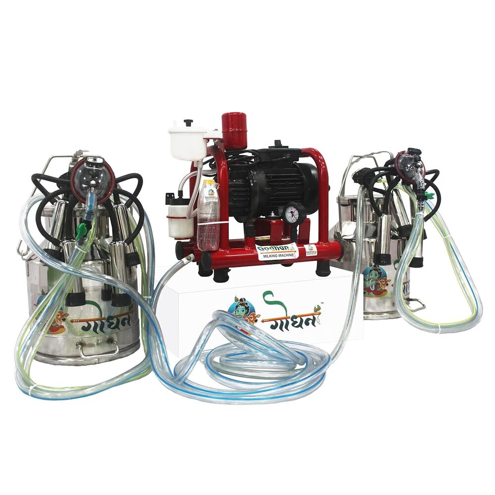 Godhan GS 430 Oil Double Power Double Bucket Milking Machine Maddog (for 30 to 35 Cows & Buffaloes)