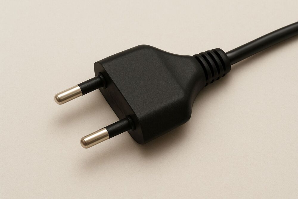 2 Pin Black Power Supply Cord