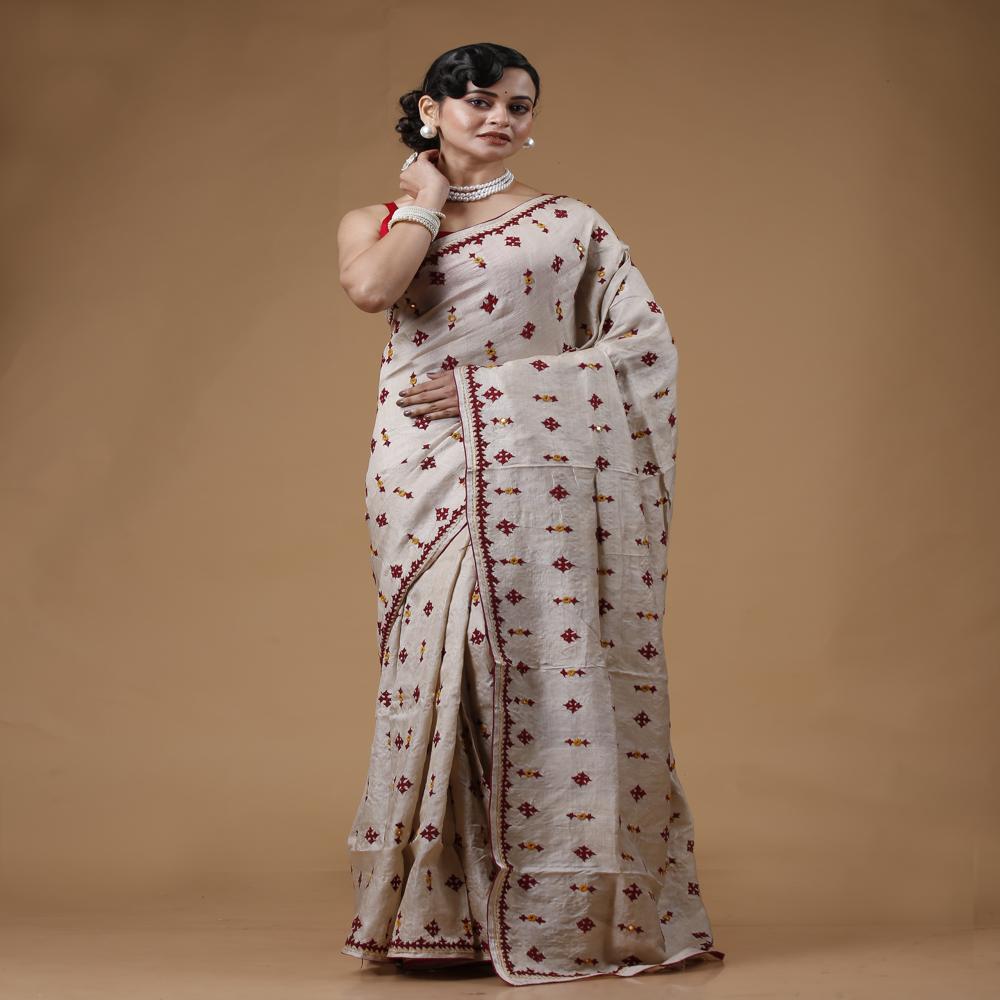 Gachi Tussar Kutch Work Saree