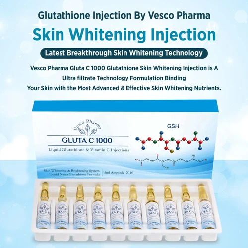 Vesco Pharma Gluta C 1000 Glutathione Skin Whitening Injection - Dosage Form: Liquid