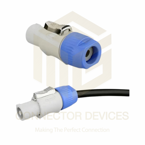 YF24 500V 20A 3Pin PowerCON IP67 Waterproof Female Chassis Plug Panel Connector Plastic Shell Solder Terminal