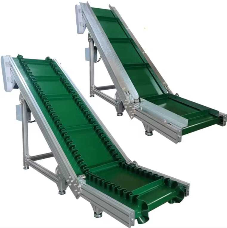 Cleated Conveyor Belt - Color: Silver