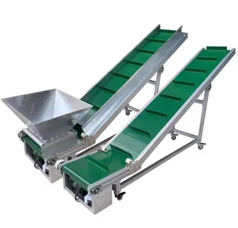 Cleated Conveyor Belt - Color: Silver