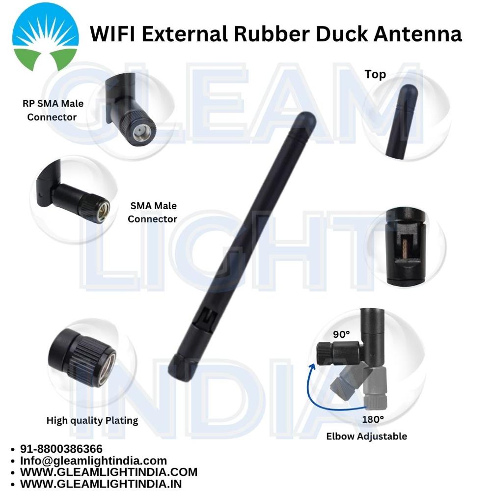 External Wifi Antenna - Plastic, 2.5 Ghz Frequency Range, 360â° Horizontal Lobe Width, 5 Dbi Gain | Industrial Usage, Linear Polarization, Operating Temp 40-60â°c