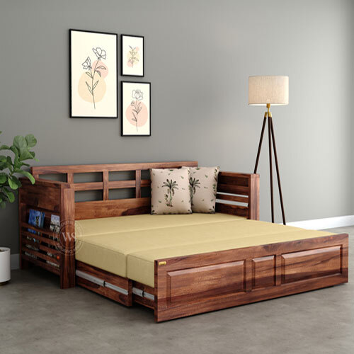Feltro Sheesham Wood Sofa Bed With Storage